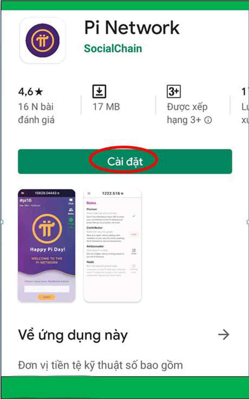 Tải app để đào Pi Network